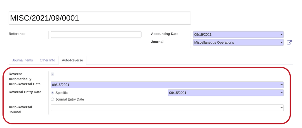Account Move Form