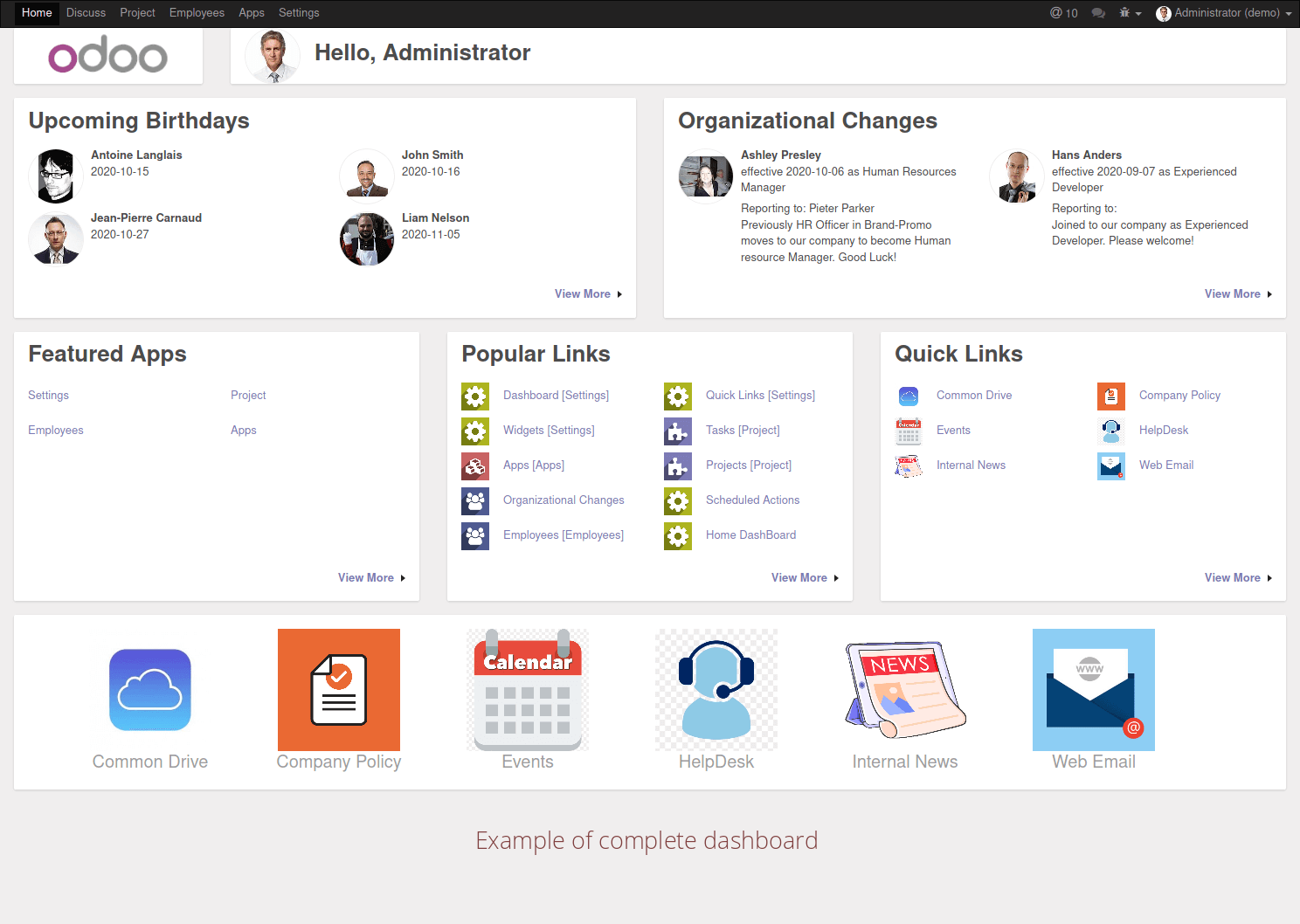 Dashboard Layout Example 1