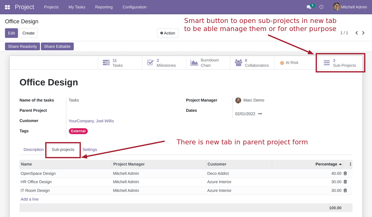 Project Hierarchy (Parent Projects and Child Projects) | The Odoo Store