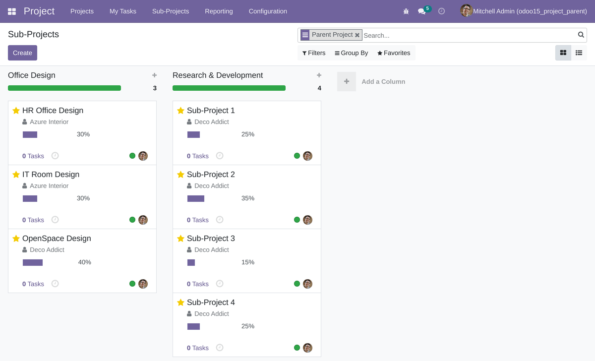 Project Hierarchy (Parent Projects and Child Projects) | The Odoo Store