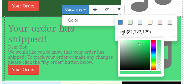 Web Editor Background Color Picker
