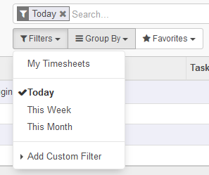 HR Timesheet Filter Today