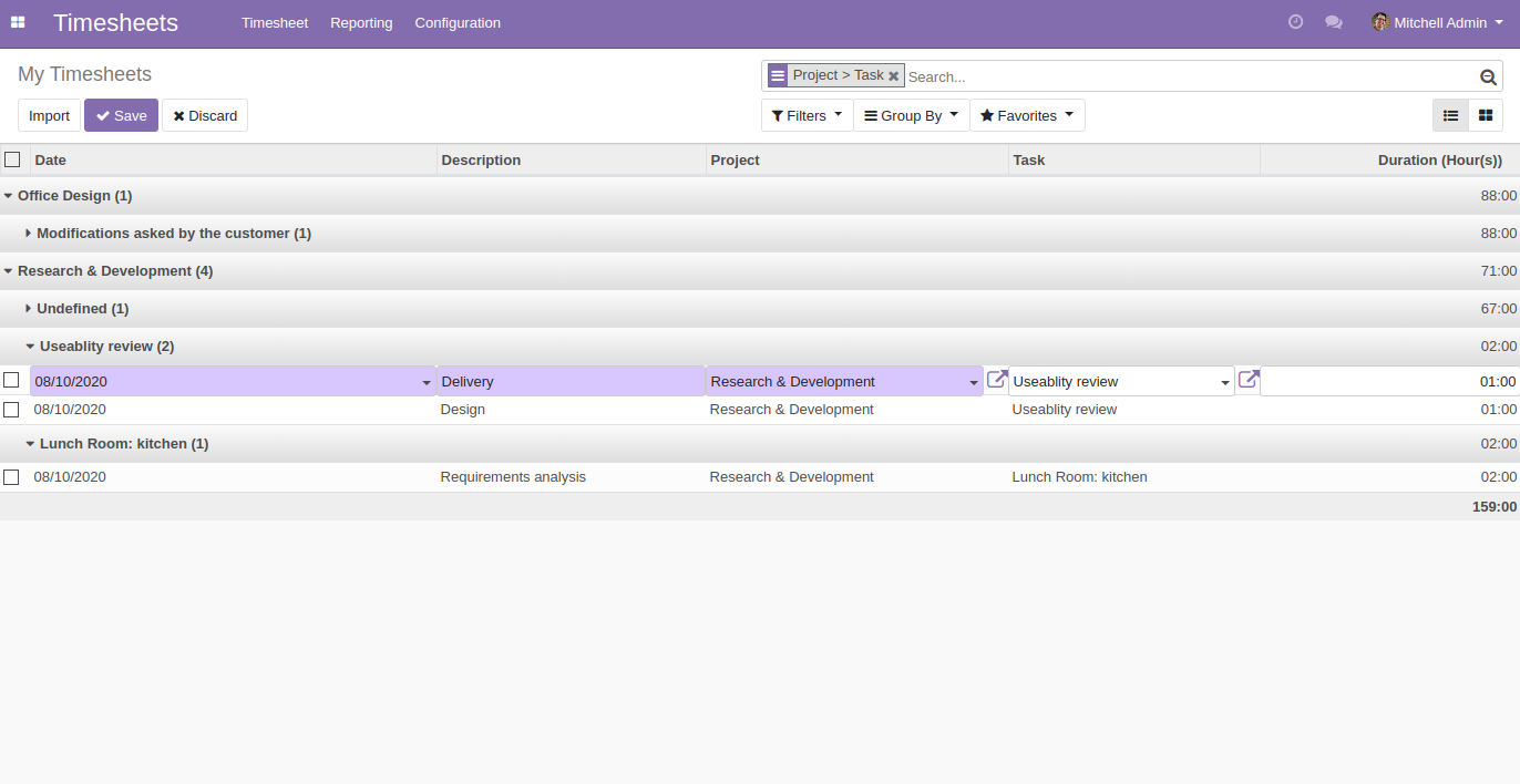 Editable Tree View in Group By